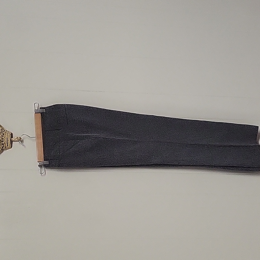 Grey straight leg trousers